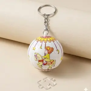 Magical Carousel 3D Puzzle Keychain 🎠 Cute Ball Pendant Perfect Fairy Tale Gift for Girls & Friends