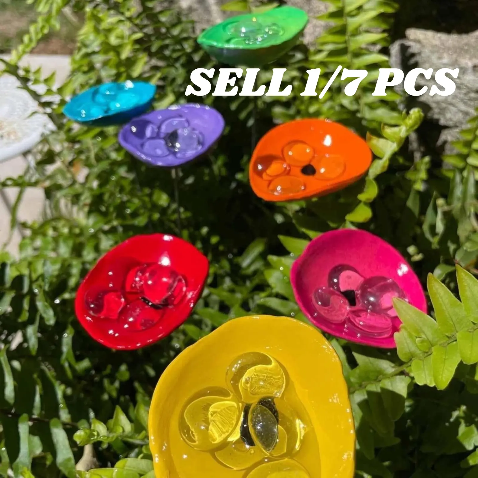 Bee Watering Station Butterfly Puddler Hummingbird Drinking Cups with Glass Marbles Colorful Bee Watering Cups for Garden Pollinator Watering Station Garden Decor for Outside