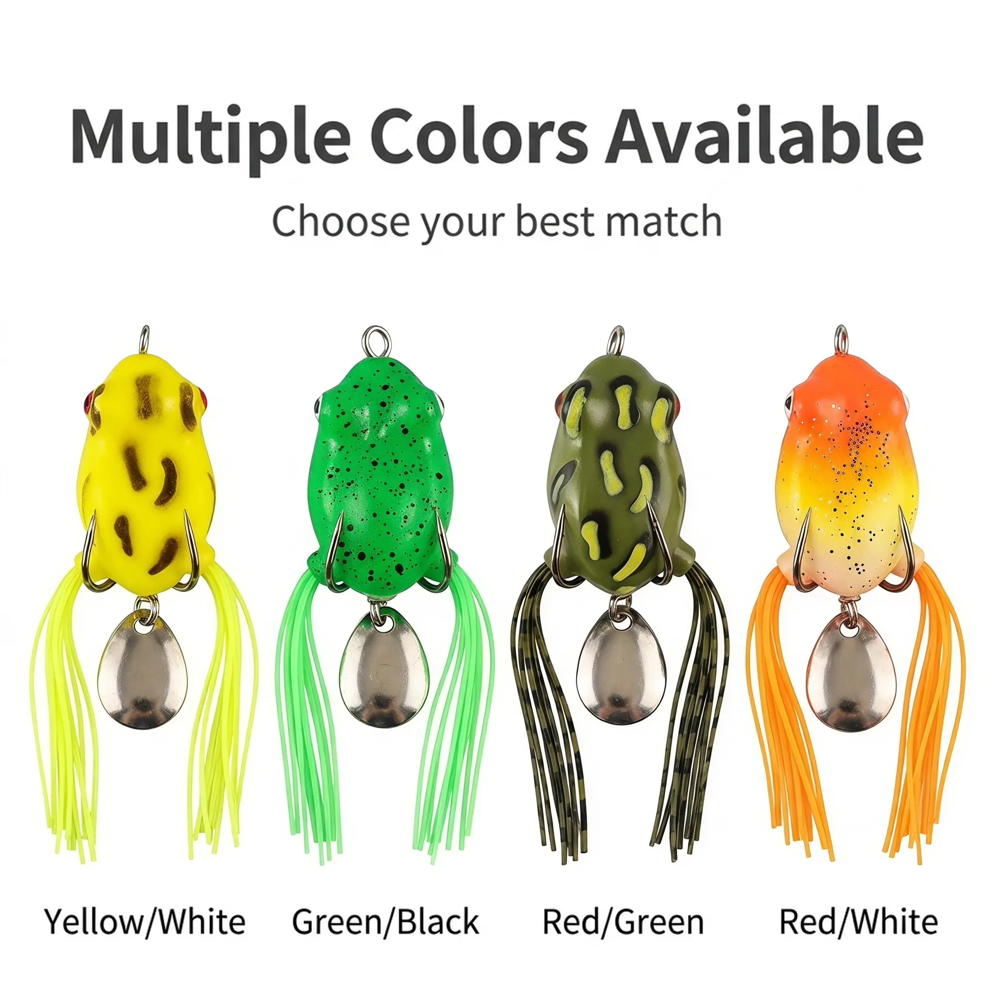Hollow body road sub-imitation frog bait, soft sheung shui thunder frog bait with rotating blade, endless perch snake head bait for freshwater fishing