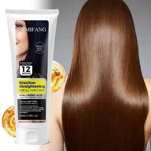 100ML Brazilian Hair Straightening Cream, Moroccan Argan Oil, Moisturizing, Smooth & Shiny Hair, Suitable for All Hair Types