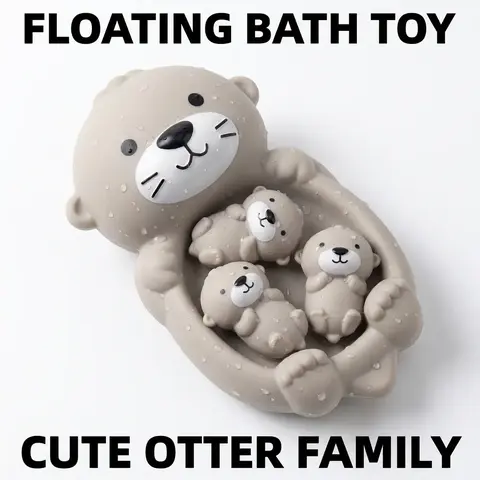 Cute Otter Design Bath Toy, 1 Set Floating Bath Toy, Bathroom Accessories for Shower Entertainment and Pool Party, Bathroom Gadgets, Play, Gift