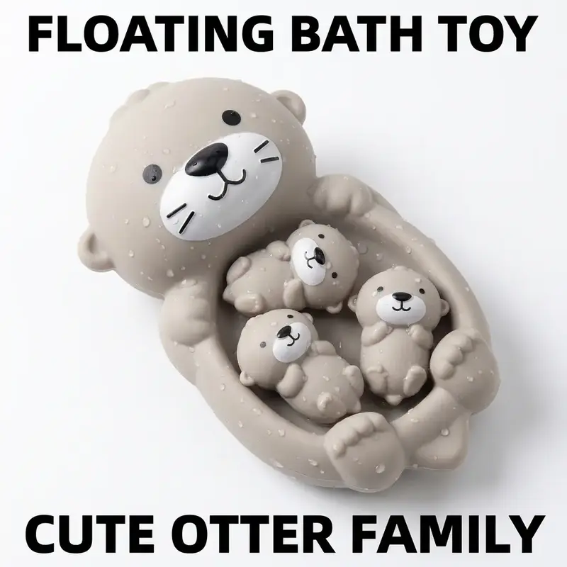 Cute Otter Design Bath Toy, 1 Set Floating Bath Toy, Bathroom Accessories for Shower Entertainment and Pool Party, Bathroom Gadgets, Play, Gift