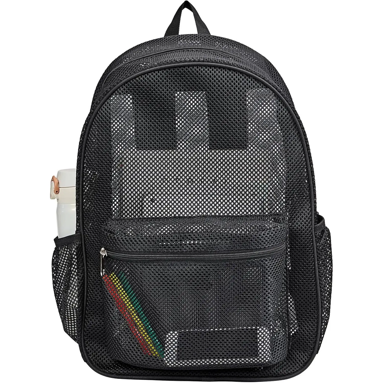 COVAX Heavy-Duty Breathable Mesh Backpack - See-Through College Bag with Padded Shoulder Straps, Easy Access for Swimming, Outdoor Sports
