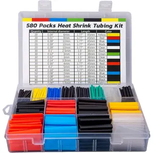 Heat Shrink Tubing Kit - 580Pcs EVA Material in 6 Colors and 11 Sizes - Ideal  Electrical Insulation, Repairs, and Wire Connectors with User-Friendly Design and Storage Case