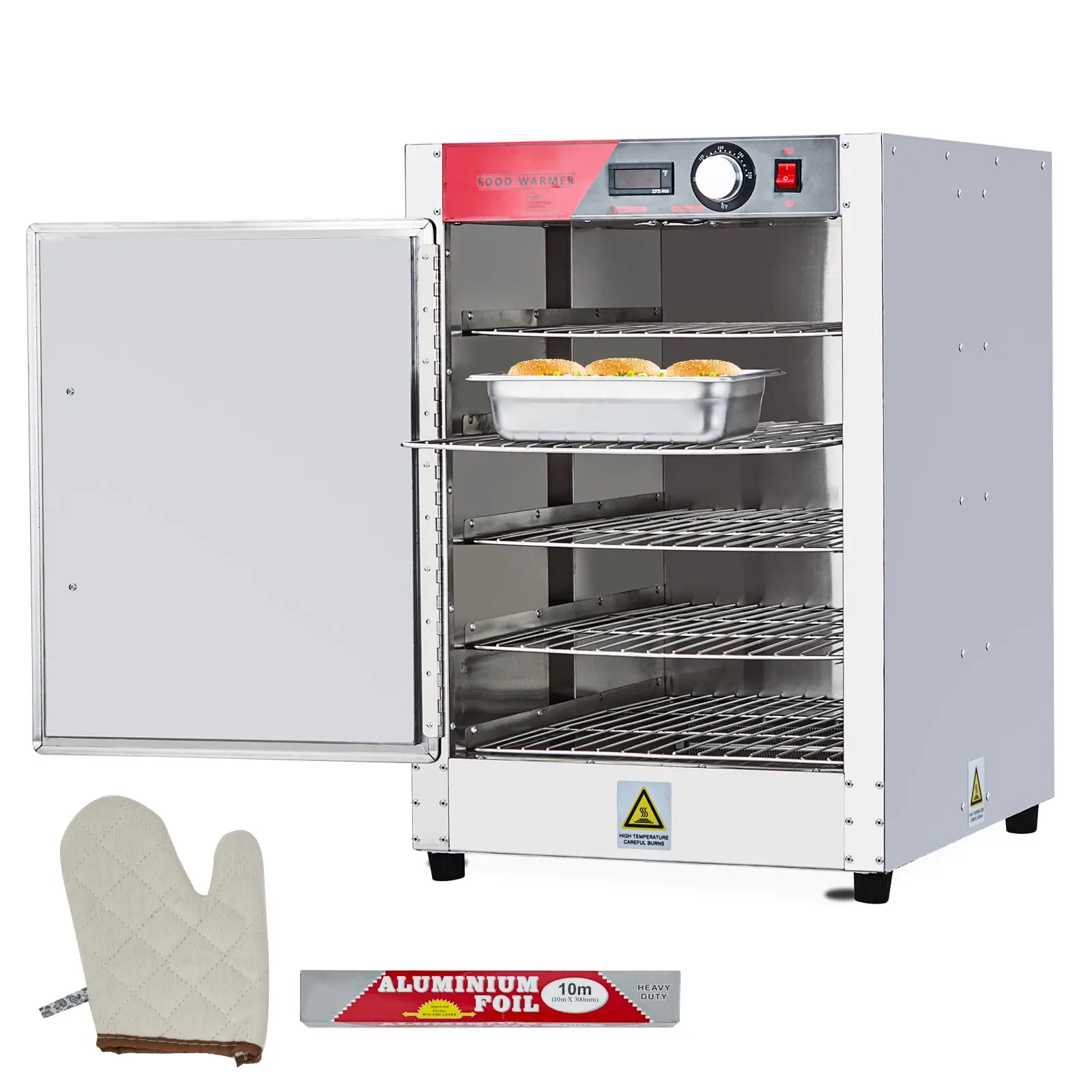 GARVEECommercial Stainless Steel Food Warming Cabinets with Multiple Tiers (4 to 16), Adjustable Temperature, Water Tray, and Excellent Insulation for Pizza, Chicken, Pastries, and Restaurant Use
