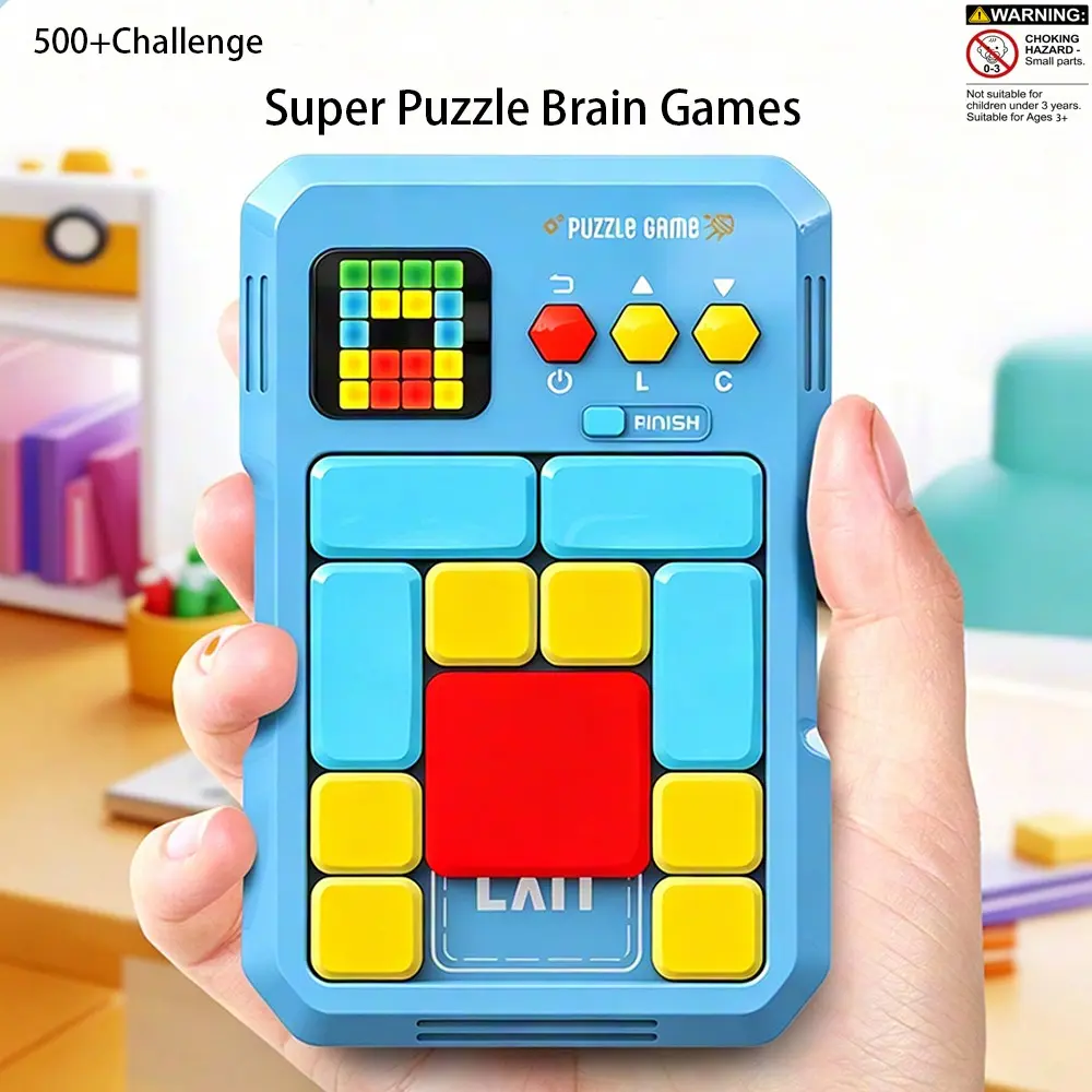Smart Huarongdao Puzzle Toy, Logic Training Game for Kids, Brain Games, Magnetic Slide Blocks, Birthday Gift for Boys Girls Aged 3+, Requires Aa Batteries