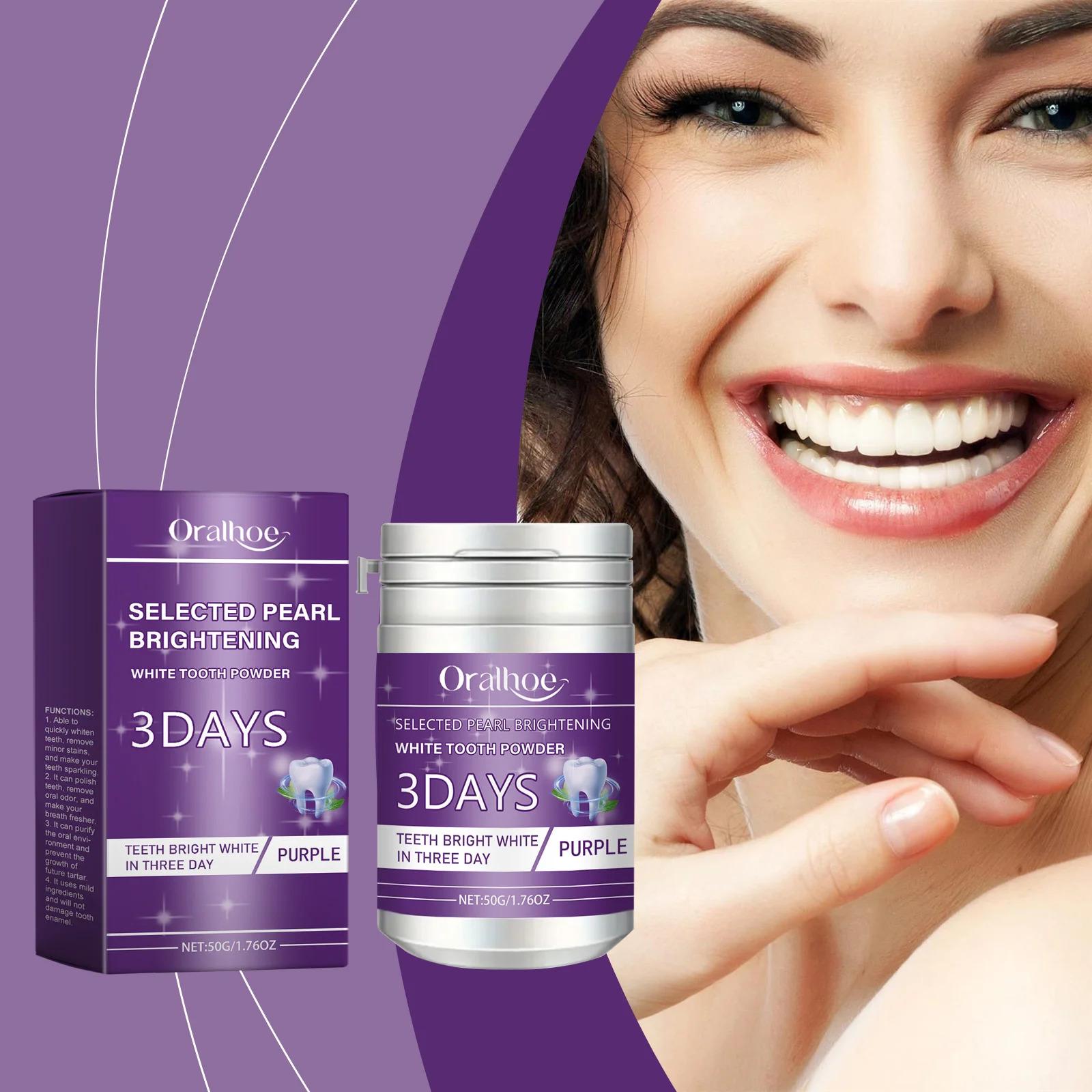 Gentle Purple Teeth Whitening Powder - Teeth Stain Cleaner for Sensitive Gums, Daily Oral Care, Brightening, Anti-Decay, Bad Breath Removal, Gum Strengthening, Non-Irritating Bleaching Alternative, Restore Radiant Dental Clean