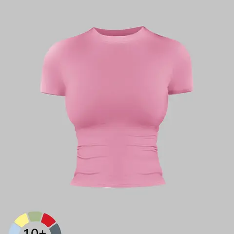 Women's Solid Color Sports Tee, Fitness Sport Top, Stretch Athletic Shirts, Casual Comfy Breathable Short Sleeve T-shirt for Yoga Gym Workout Running, Ladies Sportswear for All Seasons