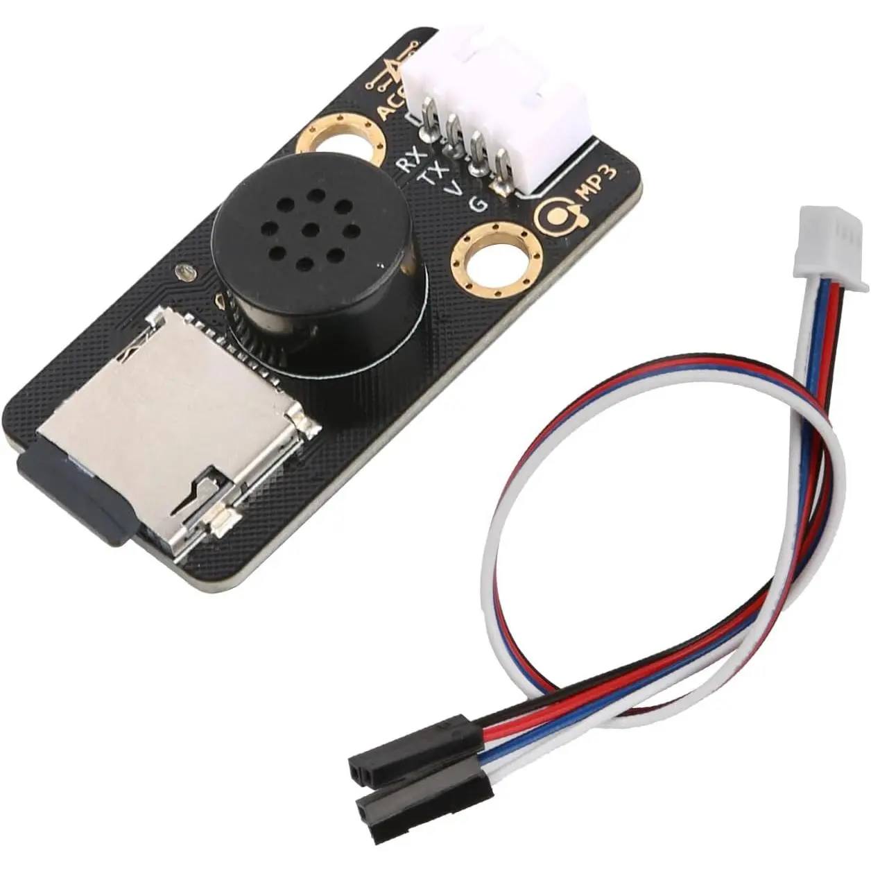 MP3 Decoder  Player Module for Arduino/ESP32, 128M SD Card/Audio Amplifier, Easy-Plug Voice Broadcast Module, Audio Decoding Player Module, USB 5V Power , Voice Prompts, Broadcast Device