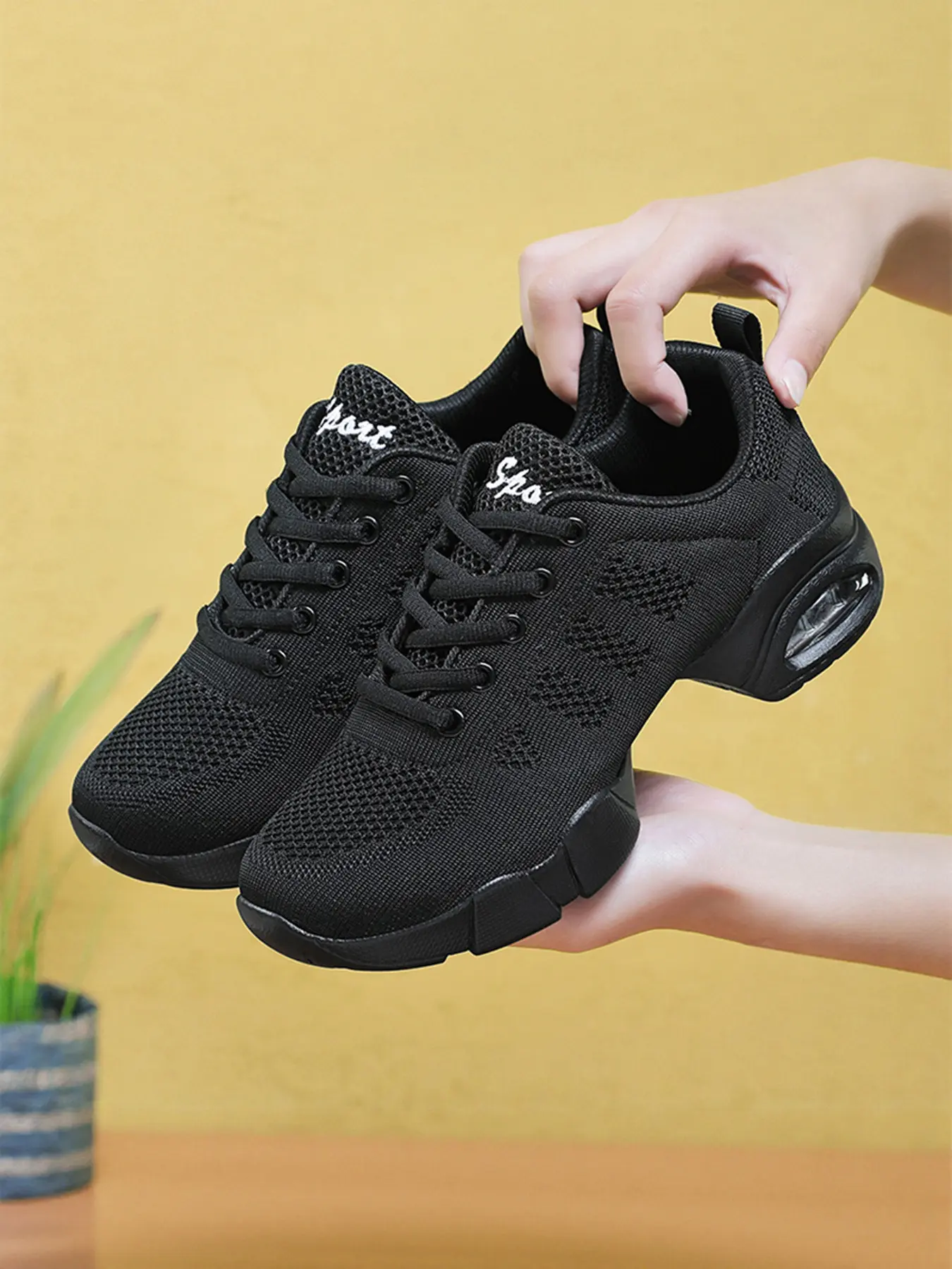 Women Dance Shoes 2026 Fashion Sporty Dancing Shoes Height Increase Sneakers Mesh Breathable Soft Sole Non-slip Ballroom Dance Shoes Streetwear Daily Walkingshoes Outdoor Casual Sports Shoes Full Black Full White