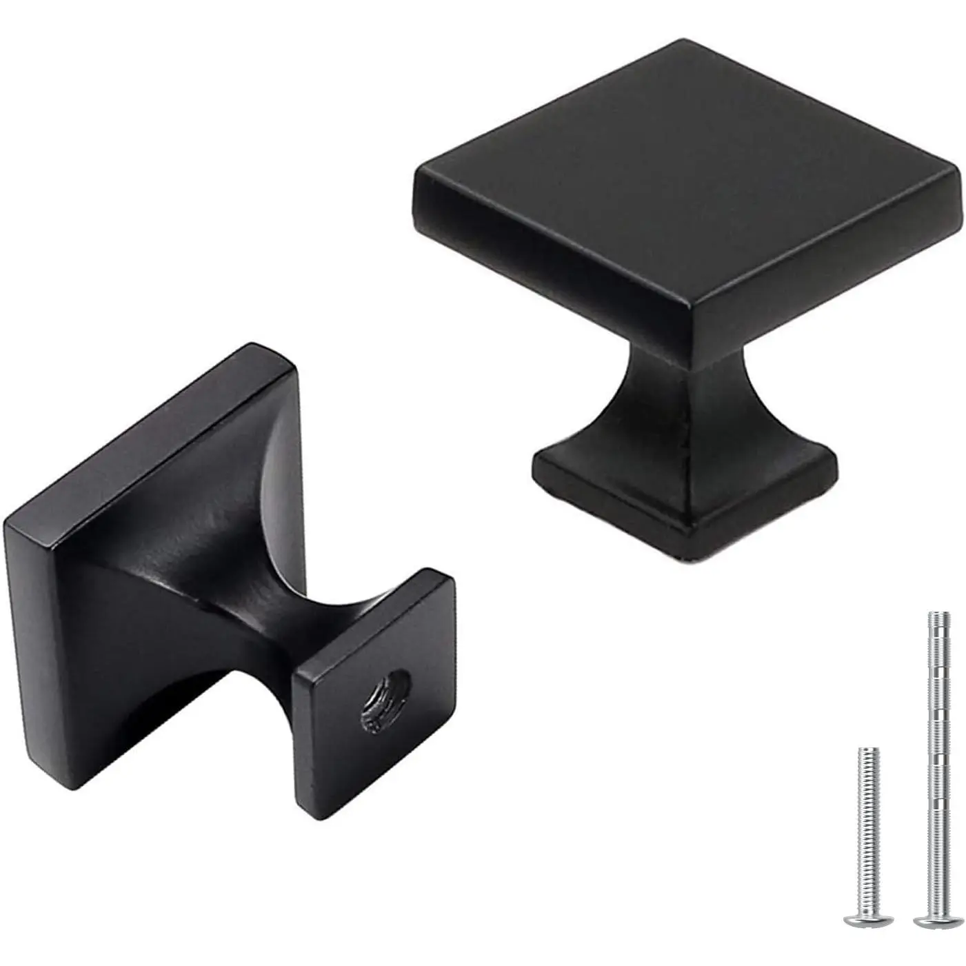 5 Pack Black Cabinet Knobs for Dresser Drawers Kitchen Hardware Handles 1.1 inch Width Square Knob for Cabinets,Zinc Alloy