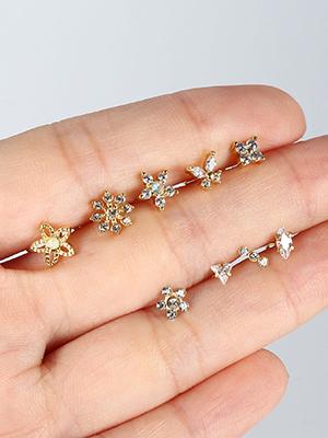 FUNRUN 9Pcs Nose Rings Studs with CZ Snowflake Star Top Surgical Steel L-Shaped Triple Linear Gem Ball Round Diamond Cork Skew Nose Piercing Jewelry FUNRUN 9Pcs Nose Rings Studs with CZ Snowflake Star Top Surgical Steel L-Shaped Triple Linear Gem Ball Round Diamond Cork Skew Nose Piercing Jewelry