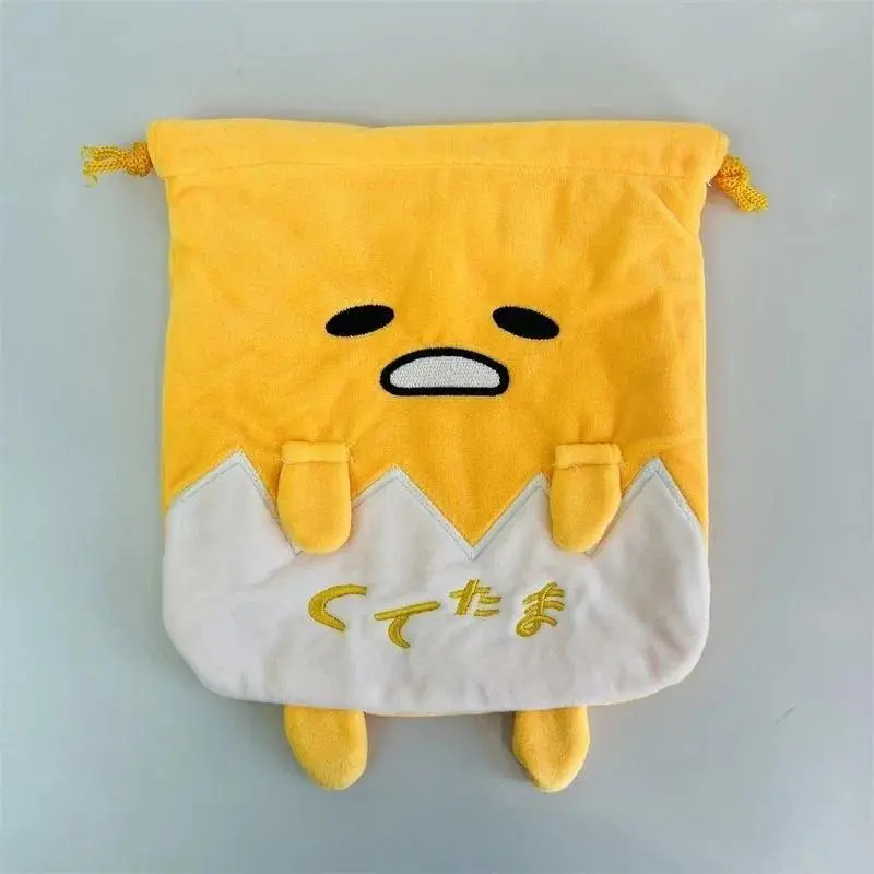 20Cm Gudetama Pom Pom Purin Plush Velvet Single-Layer Drawstring Pocket Halloween Candy Packaging Bag Girl's Cosmetics Dust Bag