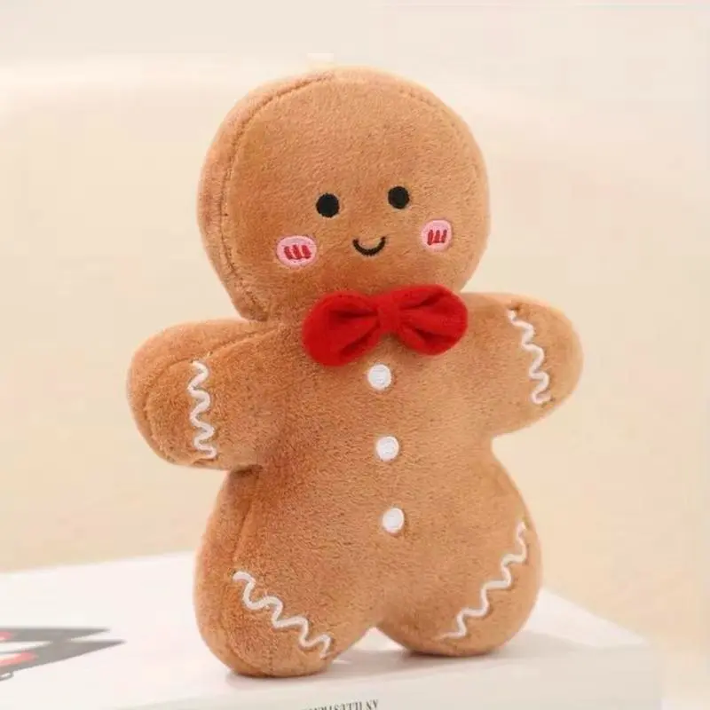 5.91 Inch Gingerbread Man Plush Toy, Cute Stuffed Animal, Filled Doll, Cartoon Decoration Pillow Cushion, Soft Cuddly Gift, Perfect Christmas New Year Gift