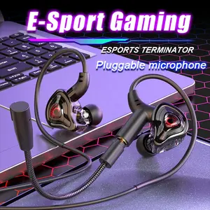 Wired In-Ear Headphones with Microphone, Low Latency, 3.5mm and Type-C Interfaces, Compatible with Samsung Galaxy, iPhone, and More Devices