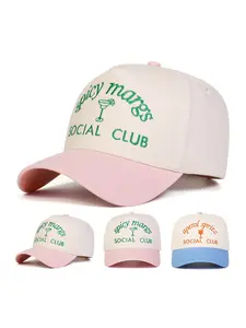 'spicy Margs Social Club' Fashionable Embroidered Beanie Hat, Stylish Design for Casual Wear & Events, Perfect Accessory for Daily Use, Baseball Cap Adjustable, Embroidered Baseball Caps, Casual Outfits Cap