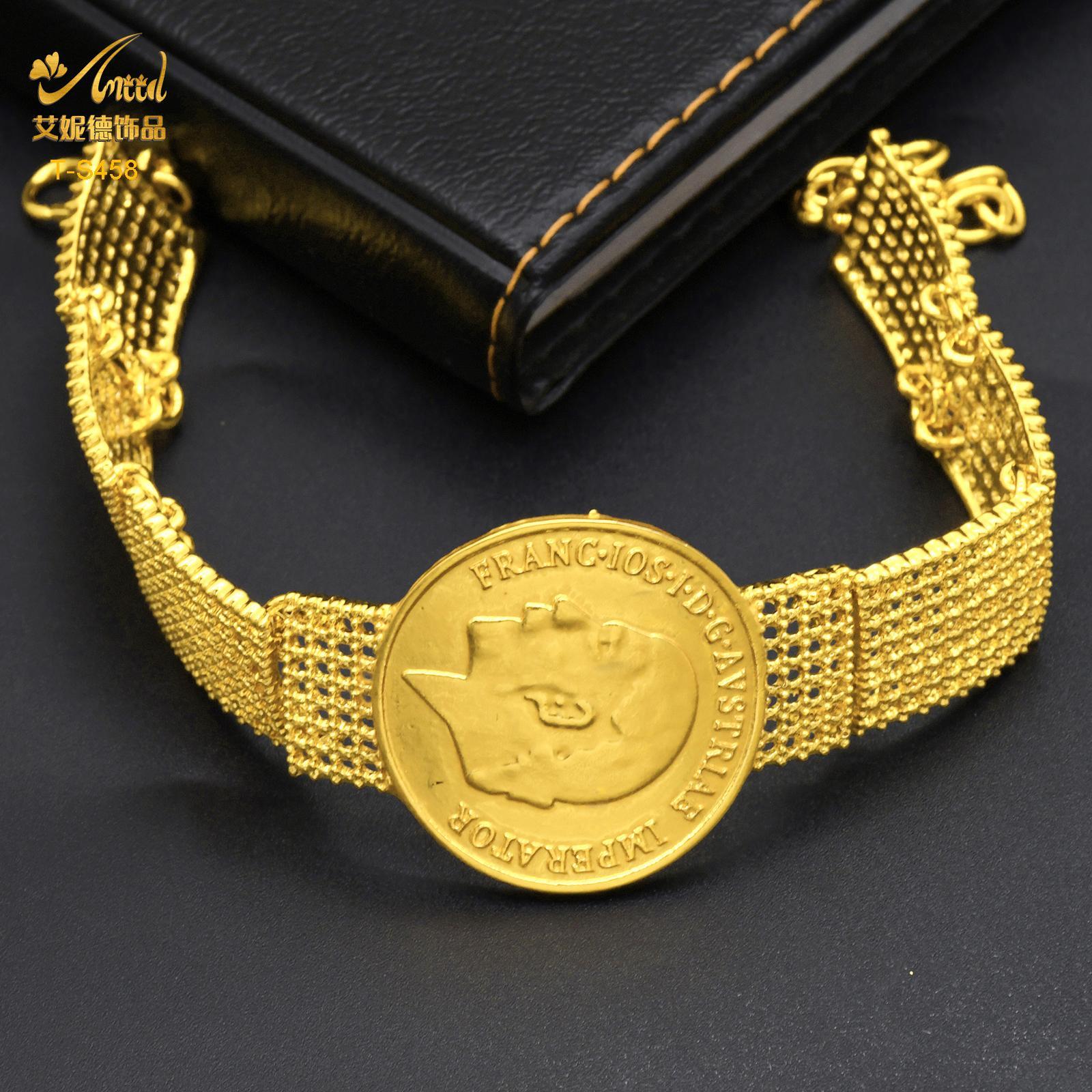 ANIID Ethiopian 24K Gold Color Coins Jewelry Set African Hawaiian Luxury Necklace Bracelet Pendant Set Dubai Wedding Gifts