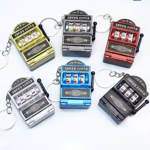 Mini Hand-Crank Fruit Machine, Small Lottery Keychain, Vintage Pendant, Spin Fun Tiger Game Toy, Stress Relief Gift