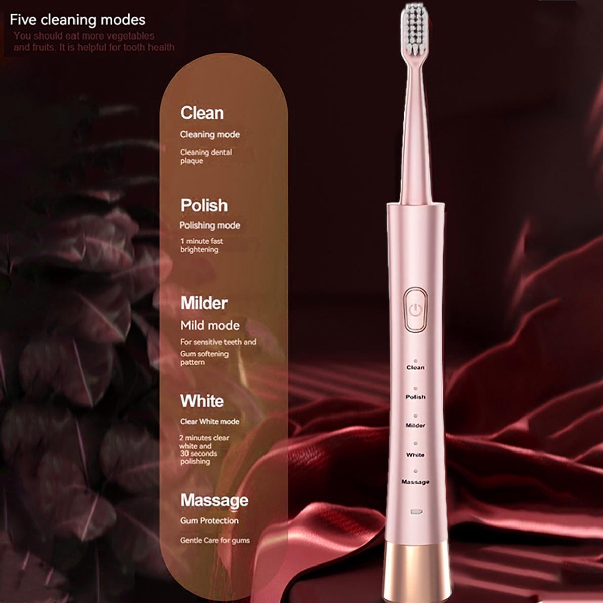 Electric Toothbrush Set, 1 Set Rechargeable Sonic Teeth Cleaning Toothbrushes Including 7 Replacement Brush Heads, Oral Care Products for Adults, Rechargeable Electronic Toothbrushes