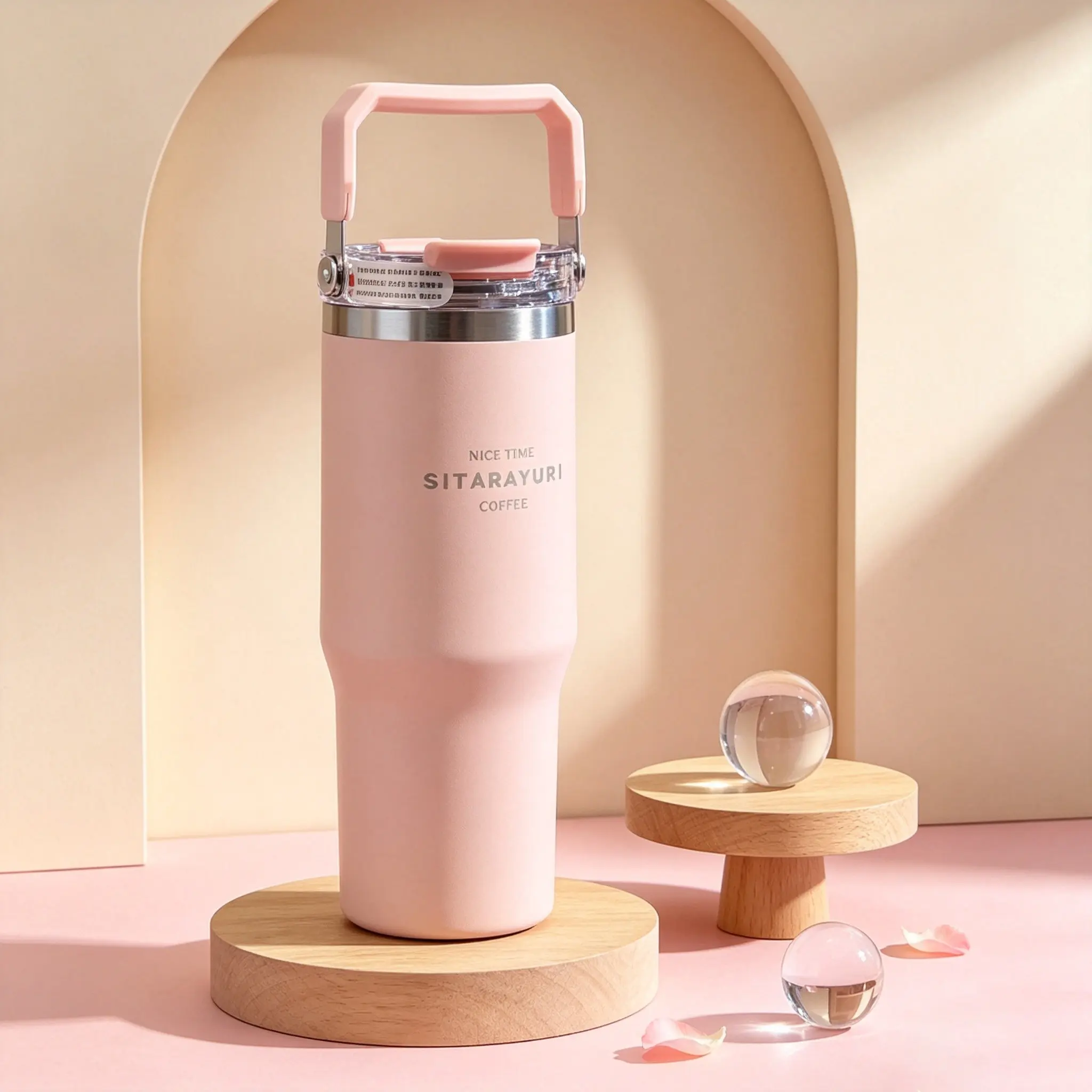 Style Large Capacity Insulated Cup, Stainless Steel Thermos, Simple Design with Soft, Handle & Straw Dual Use, 900ML, Long-Lasting Insulation
