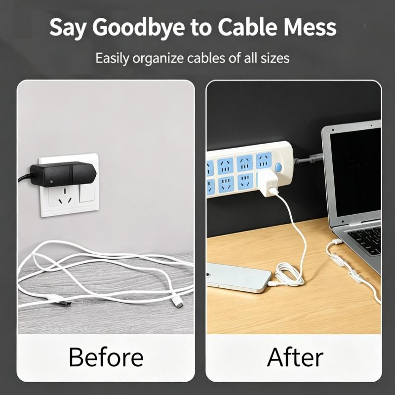 40/80 PCS Cable Clips with Strong Adhesive, Wire Holder Management for Office, Home, Wall, Desk, Car, Dash Cam, Ethernet, Electric Wires, TV, PC, Indoor Outdoor Light Clips Cord Organizer-MM1