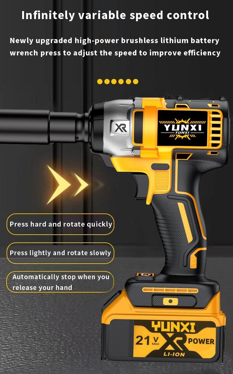 YUNXI 21V 350N Cordless Impact Wrench Wireless Drill Kit, Brushless Electric Impact Gun Drill, Impact Wrench Drill, Toolbox, Charger, Socket And Complete Accessories. Suitable For Men'S Gifts In Cars And Homes | Father'S Day Gifts Set with Work Light