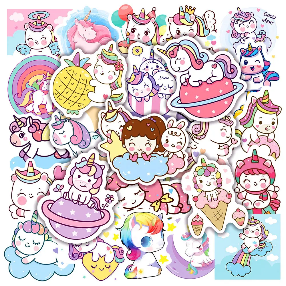 50pcs Unicorn Stickers, Office Stickers, Suitable for Scrapbooks, Diaries, Laptops, Water Bottles, Cars, Etc. A Gift with A Positive Message and A Design Based on Belief.
