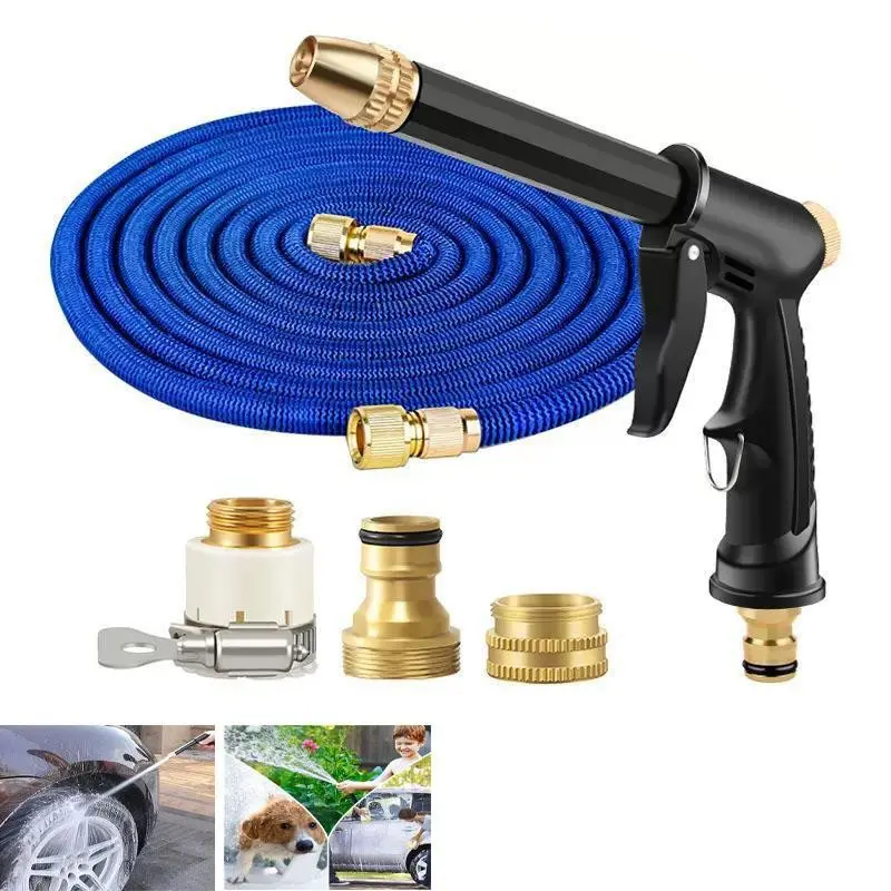 High Pressure Car Wash Nozzle, Telescopic Hose Set, 22m Water Pipe, Multi Functional, Ideal for Garden Hose, Car Wash, Watering, Irrigation