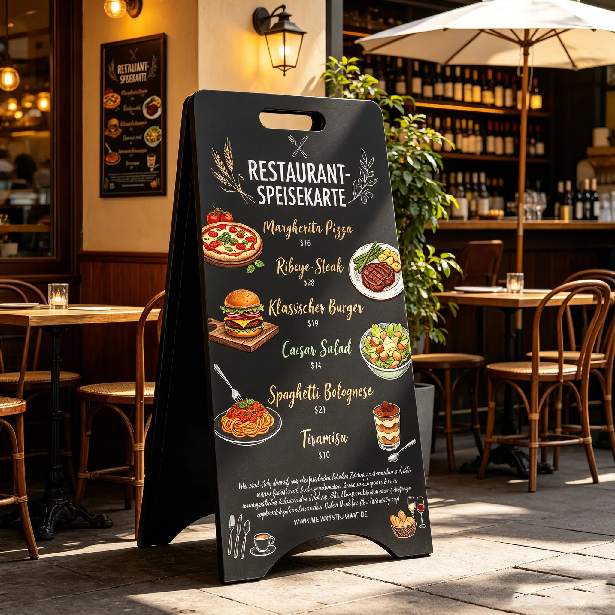Large Double-Sided A-Frame Chalkboard Sign, Foldable Waterproof Advertising Board for Office & Store