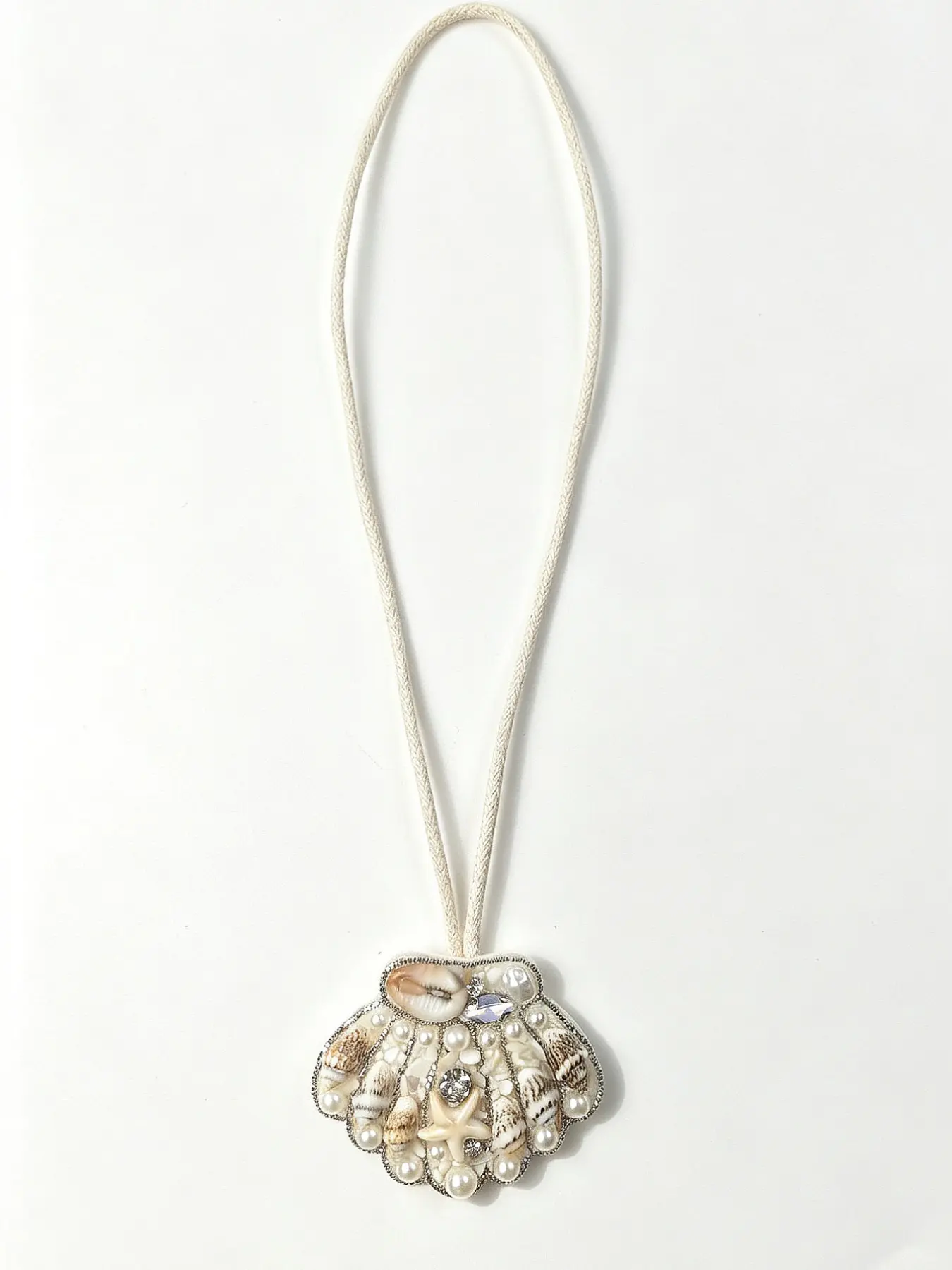 Natural Shell Starfish Pearl Bag Charm, Braided Rope Keychain, Beach Vacation Decorative Pendant, Handmade Beaded Keyring