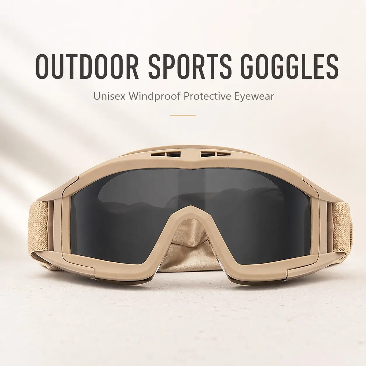 Outdoor Sports Goggles, PC Full Frame Windproof Glasses for Cycling Skiing Mountain Climbing Off-Road Motorcycle Riding