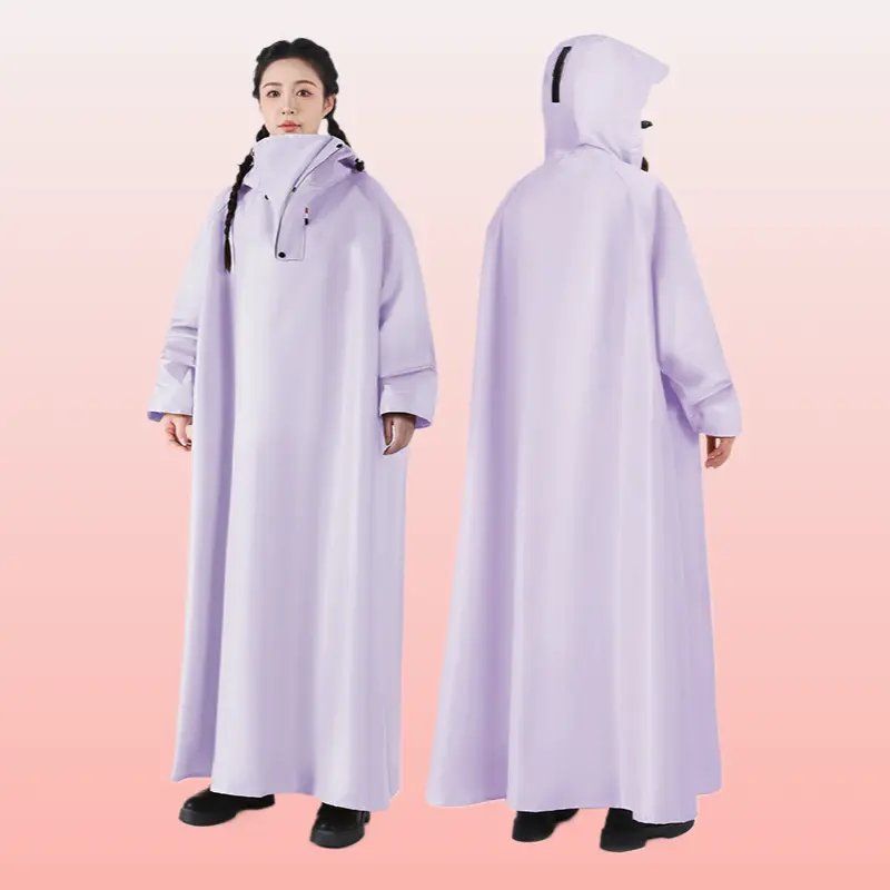 Extended Full Body Integrated Electric Vehicle Raincoat Detachable Sleeves Heavy Rainproof Poncho For Motorcycle Riding & Hiking