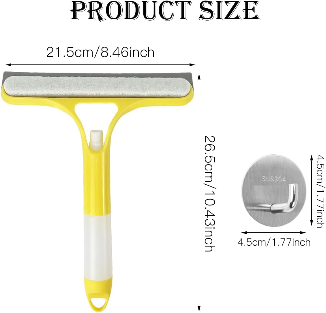 3-in-1 Glass Cleaner Scraper + squeegee + scrubber + spray in one design, easy to deal with home windows, mirrors and car windscreen cleaning! Efficient cleaning, one scrape and you're clean! brush tool cleaning tool