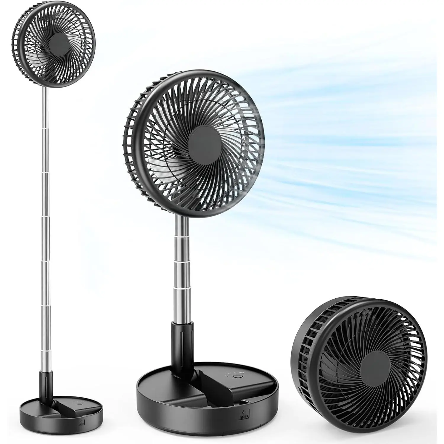 X8-Lite Portable Camping Fan for Travel | 7200mAh Rechargeable   Fans, USB Desk Fan with Remote, Foldable Cordless Floor Fan for Bedroom, 7.7"