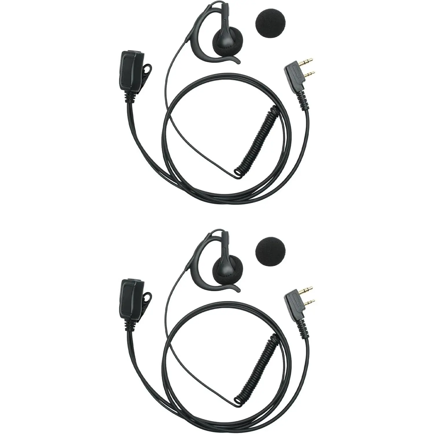 G-Shape Earpiece with PTT Mic for Baofeng UV-5R BF-888S UV-82 BF-F8HP Retevis H-777 2-Pin Headset Compatible with Kenwood TK3173 TK3360 TK-3107 TK-2107 Walkie Talkie Two Way Radio