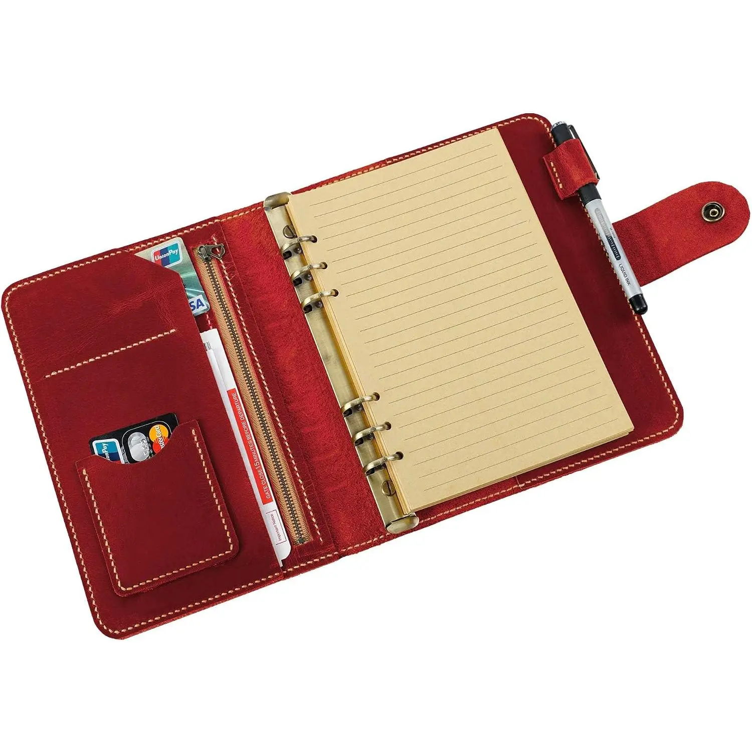 Leather A5 Binder Planner, Refillable Journal, Leather Notebook,Christmas Gifts