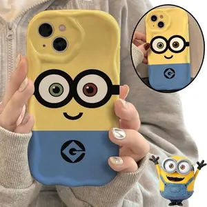 Cute Cartoon Kawaii Minions Bob Protective Phone Case - Smartphone Protection Accessory for iPhone 17 Pro Max, Air, 16, 15, 14, 13, 12, 11, 15 Plus, 14 Plus (Ideal Gift)