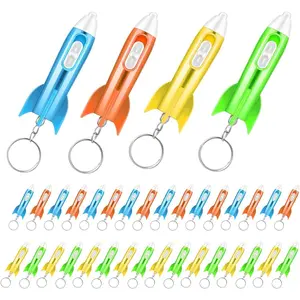 Space Theme Flashlight Keychain for Kids Party Favors, LED Flashlight Keychains Ages 4-12 for Astronaut Party Favors Birthday Game Prizes (24 Pcs)fidget toys