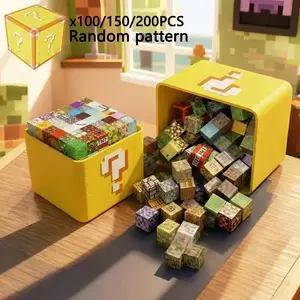 Magnetic Blocks 200/150/100 PCS Random Style Construction Set,Magnetic Stacking Toy with Storage Box,STEM Montessori Sensory Toy,Creative 3D Building Playset,Safe Educational Gift for Toddlers,Perfect Present for Birthday,Christmas and Holiday for Kids 3+