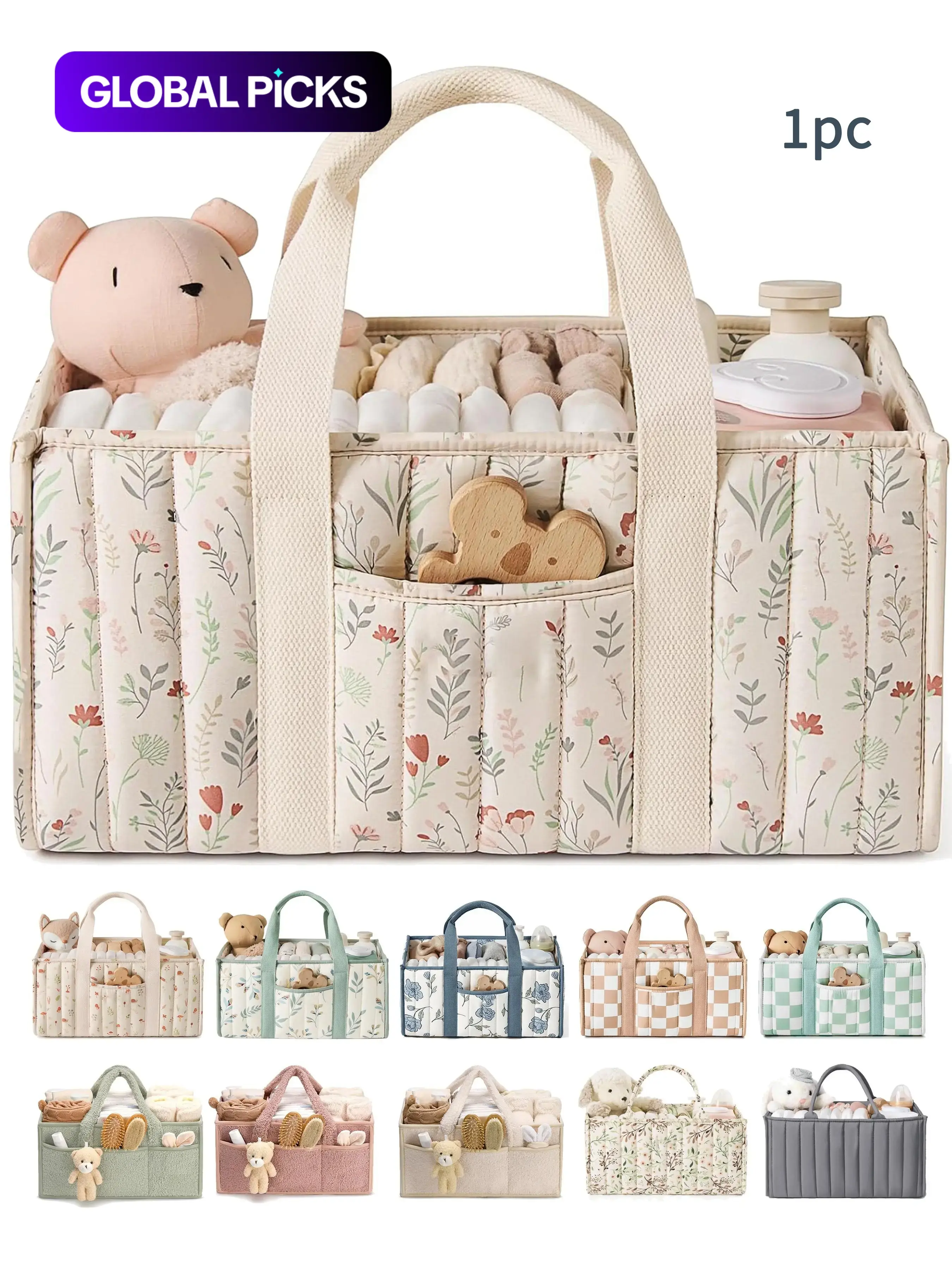 Baby Diaper Caddy - Large Organizer Tote Bag Diaper Bags for Newborn essentials Boy or Girl - Baby Shower Basket - Nursery Must Haves - Registry Favorites - Newborn Caddie Car Travel