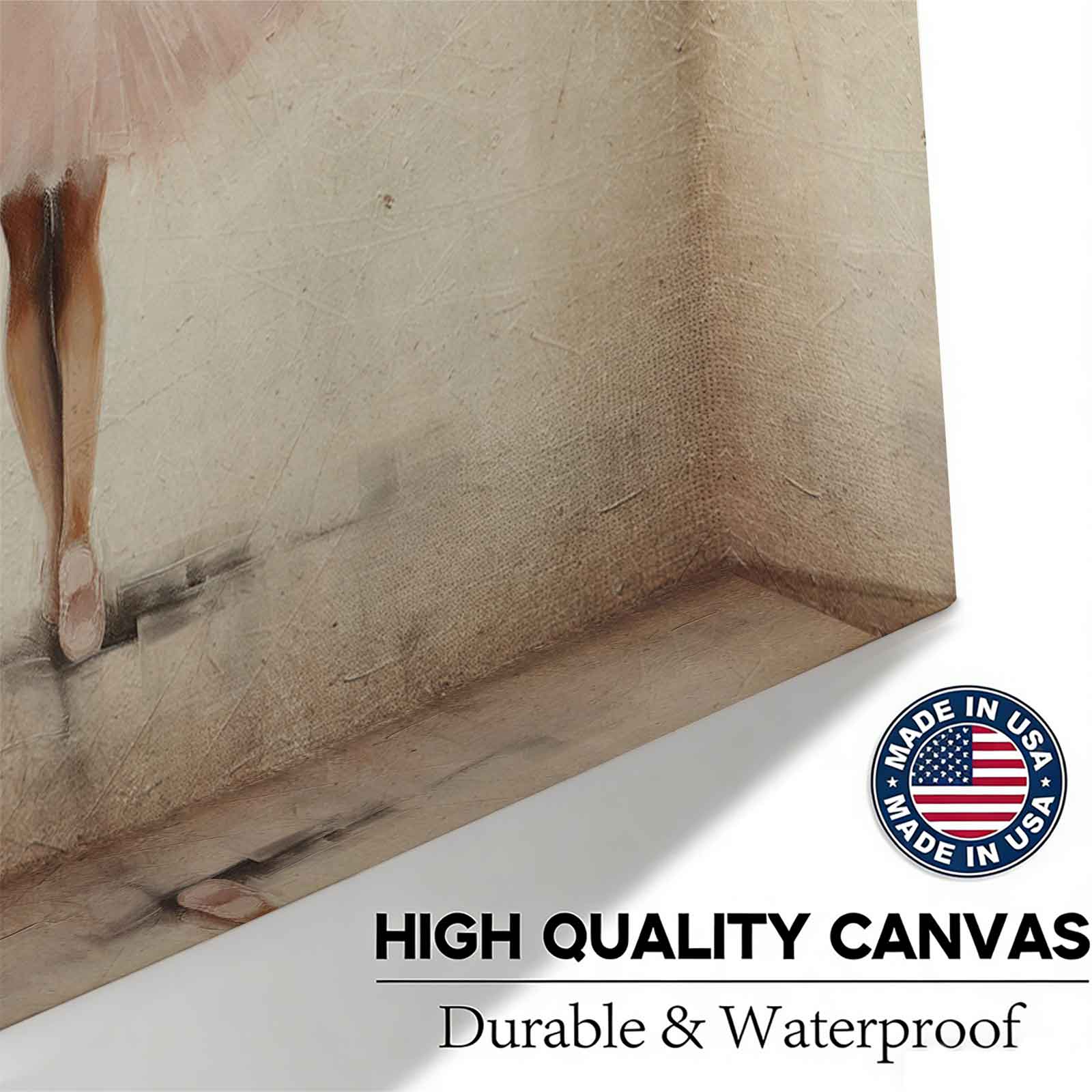 Vintage Little Ballerina in Pink Tutu Oil Painting Canvas Wall Art, Cute Ballet Dancer Print, Aesthetic Nursery/Girls Room Decor, Elegant Dance Studio Poster, Unique Gift for Ballerina Lovers