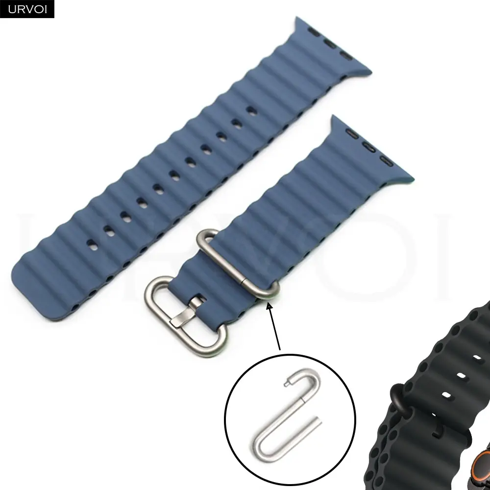 URVOI Ocean Band for Apple Watch Ultra 3 2 1 Series 11-6 SE, Soft Silicone Comfortable adjustable Sporty Wristband, Smart Watch Straps, Smart Watch Accessories, Wearable Accessories, Breathable, Durable & Stylish Design