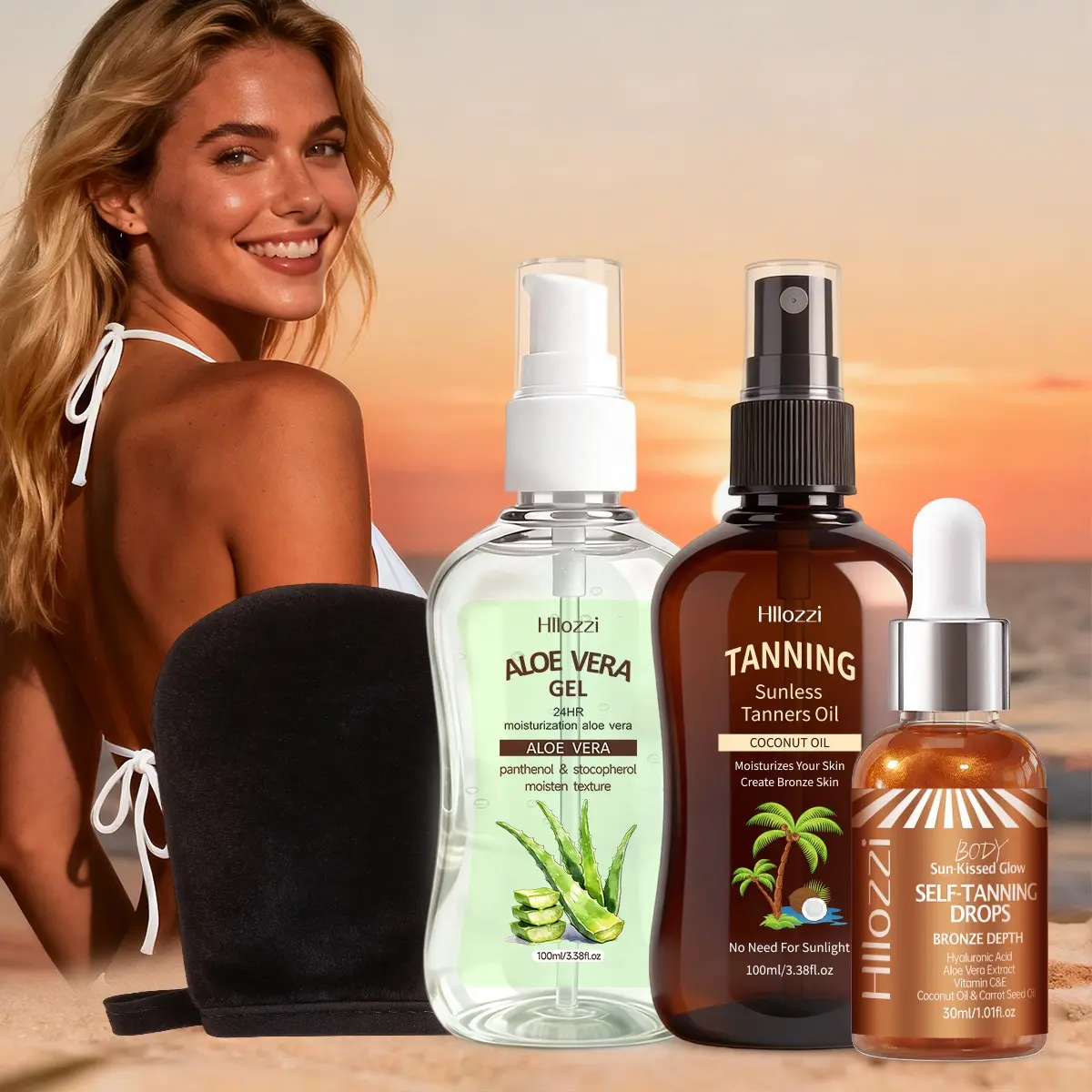 Coconut Tan Oil and Essence Set, Tanning Products, Flawless Smooth Tanning, Includes Aloe Gel, No Formaldehyde, No Additives, Protects Skin From Sunburn, Single Item