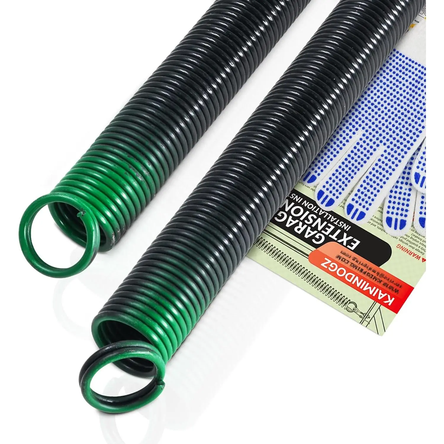 Pair of 120lb. Heavy Duty Garage Door Extension Springs Stretch Springs, 25" Long,Double Loop Ends,  Electrophoresis Black Coated, MIN 16,000 Cycles, for 7ft High Garage Doors