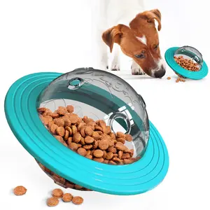 1PC dog leaked food toy, nylon material is firmer and more resistant to biting, suitable for medium and large dog tooth grinding toys. The space toy ball can hold dog snacks, so that dogs can eat while playing, which is more attractive!