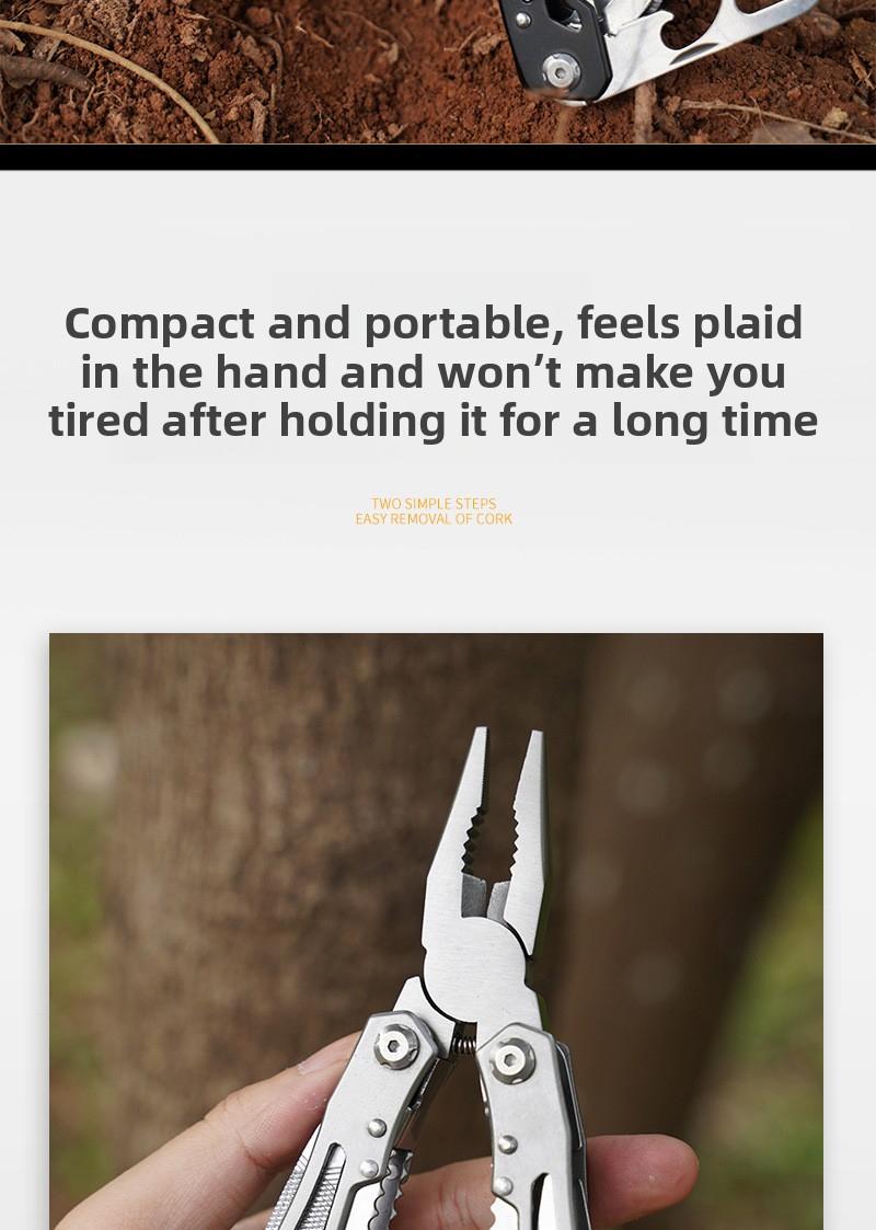 Multifunctional Outdoor Survival Folding Knife Pliers Tool with Seatbelt Cutter for Camping Hiking Emergency and Everyday Carry EDC