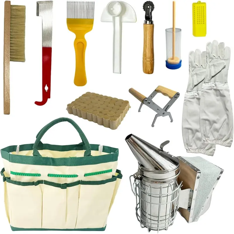 12-Piece Beekeeping Starter Kit – Complete Tool Set with Hive Tools, Smoker & Essential Equipment for Beginners & Pros.