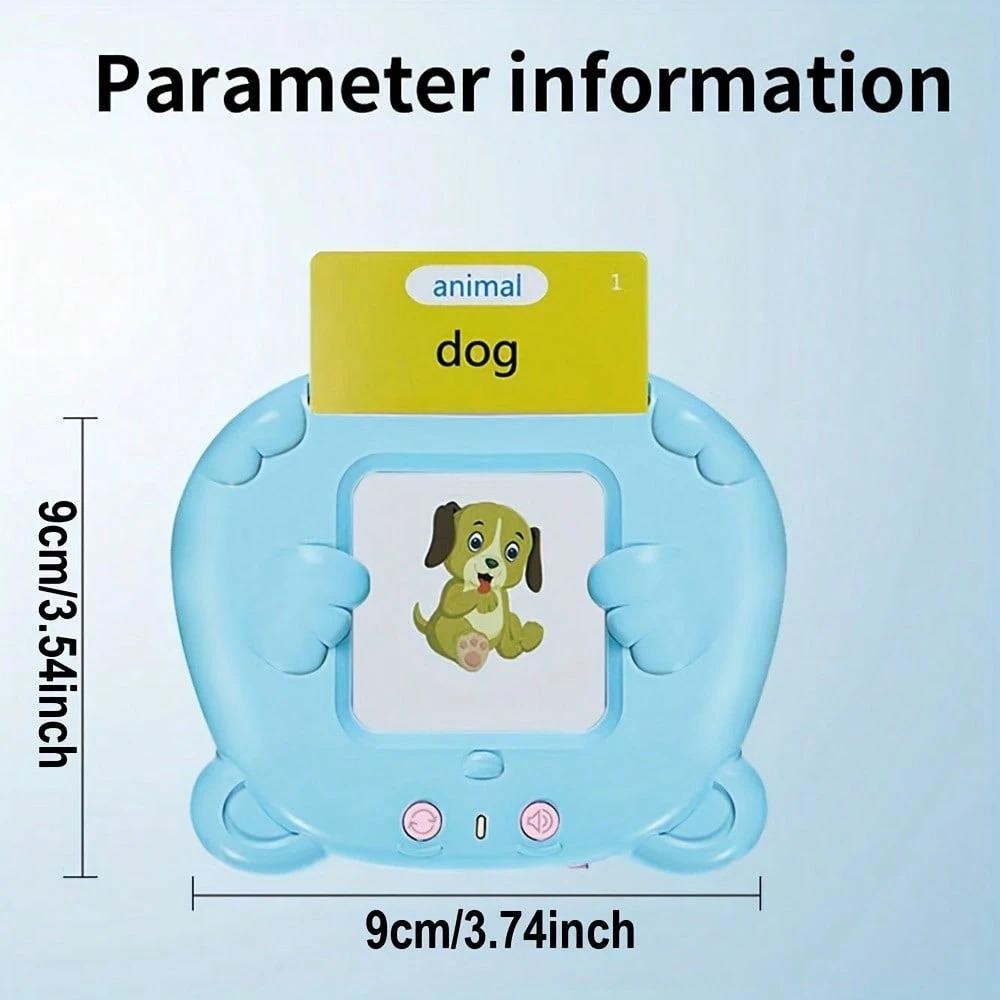 224/510 Words Youngsters Talking Flash Card Reader 112/225 Double-Sided Cards Blue & Pink Rechargeable Educational Interactive Toy Learning Flash Card Machine Gift For Holiday Season Birthday Easter Batteries Included USB Power