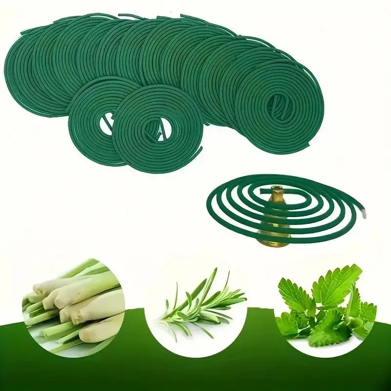 Lemongrass Mosquito Repellent Incense Coils | 48 Count Insect Repellent Coils for Outdoor Camping and Patio Use