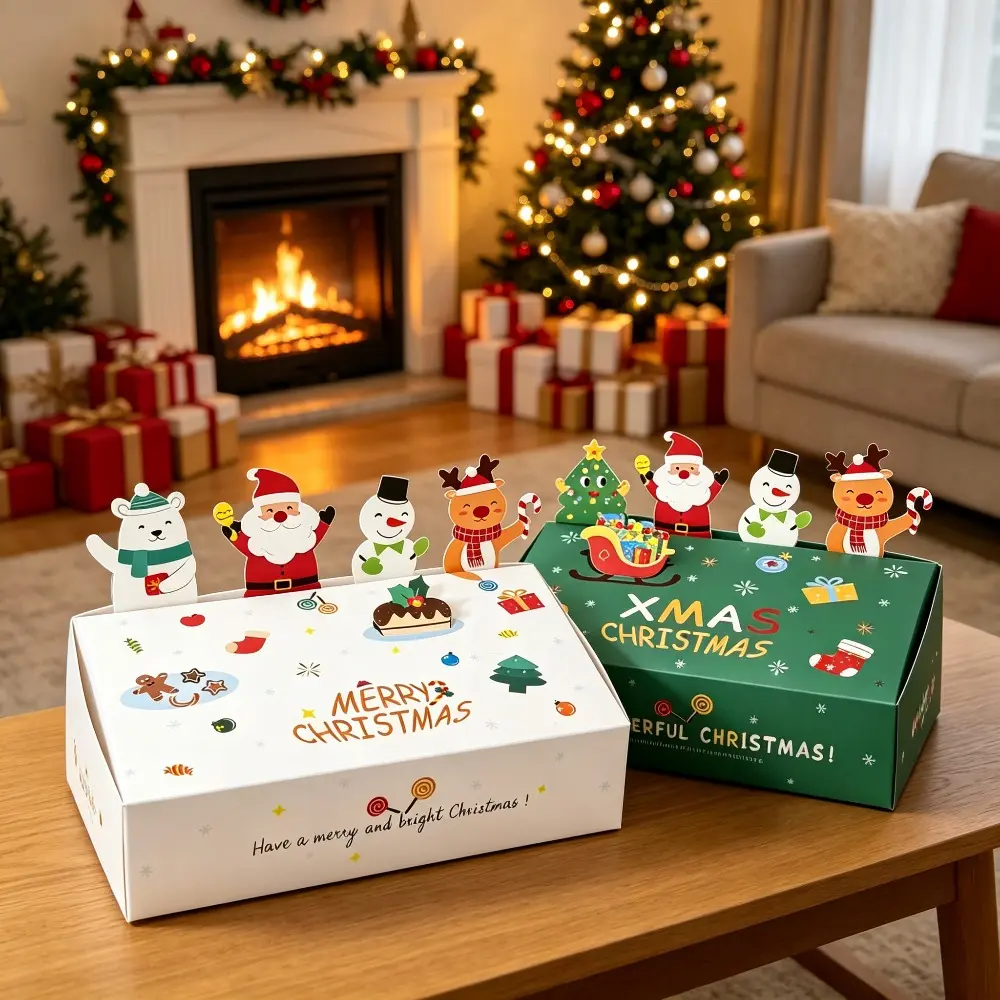 Packed in a 3D foldable Christmas gift box of 10, featuring snowman, tree, and animal designs. Perfect for home, office, party, gifting, or decoration.